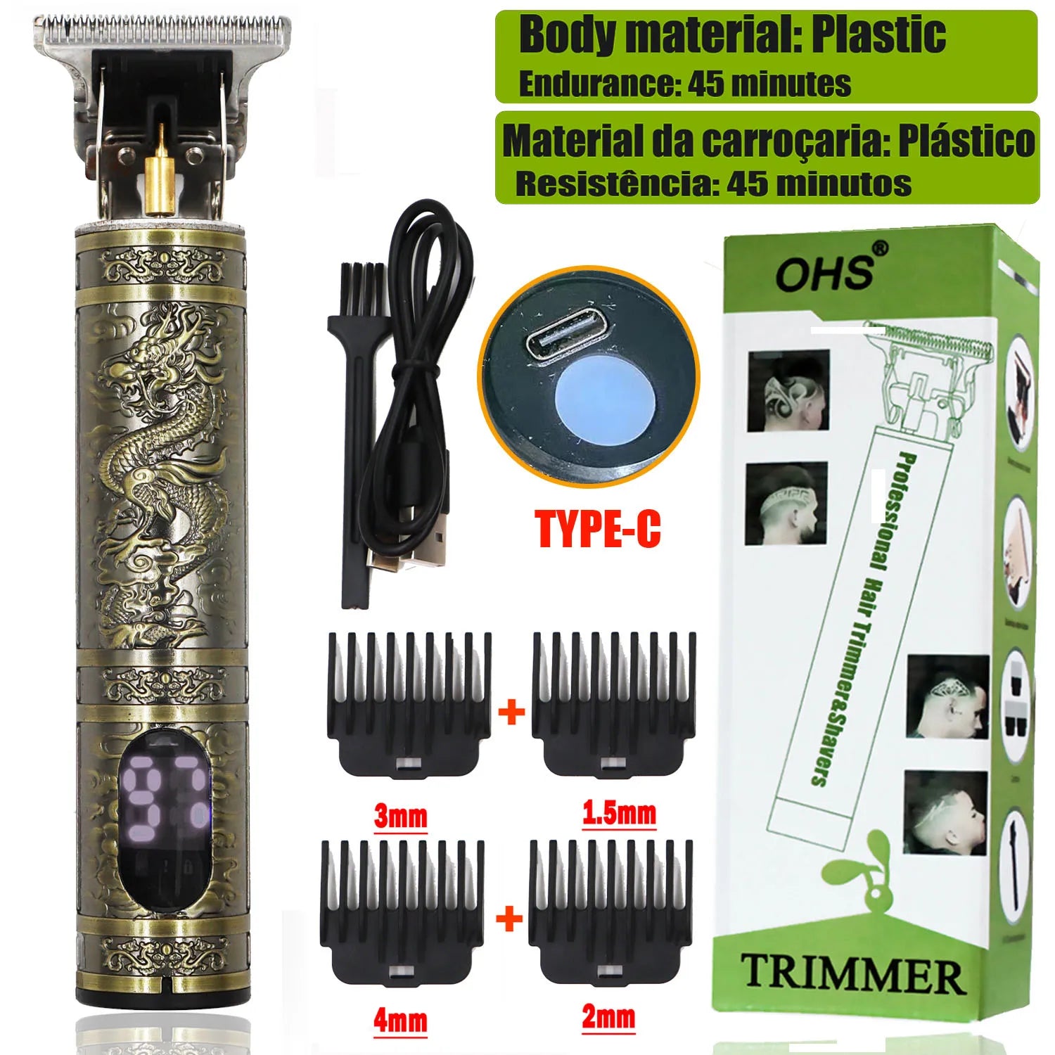 New Retro T9 Hair Clipper For Men, Electric Shaver, Rechargeable Hair Clipper, Portable Cordless Beard Trimmer