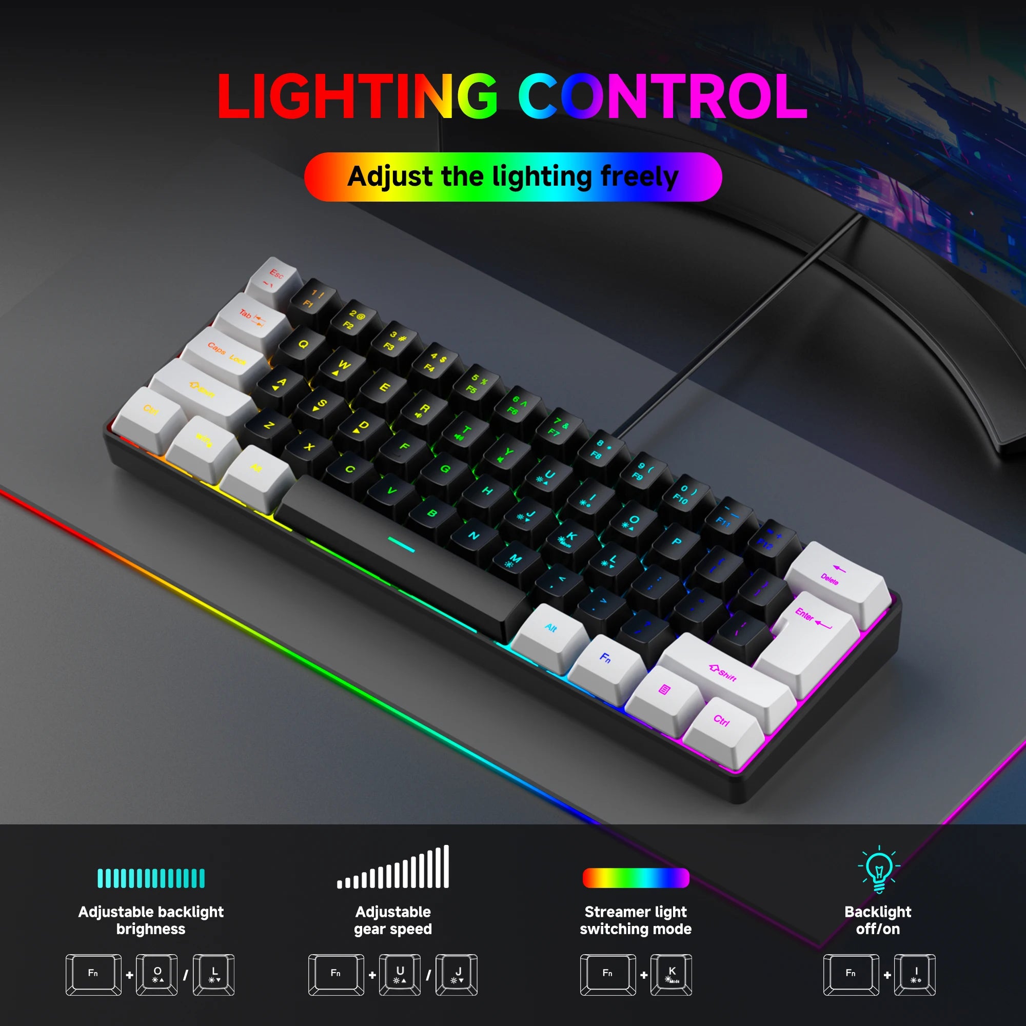 Compact RGB Gaming Keyboard Set