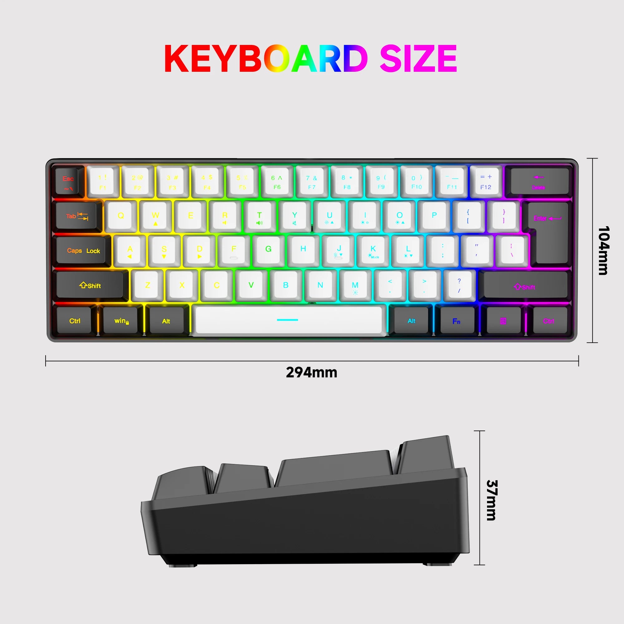 Compact RGB Gaming Keyboard Set