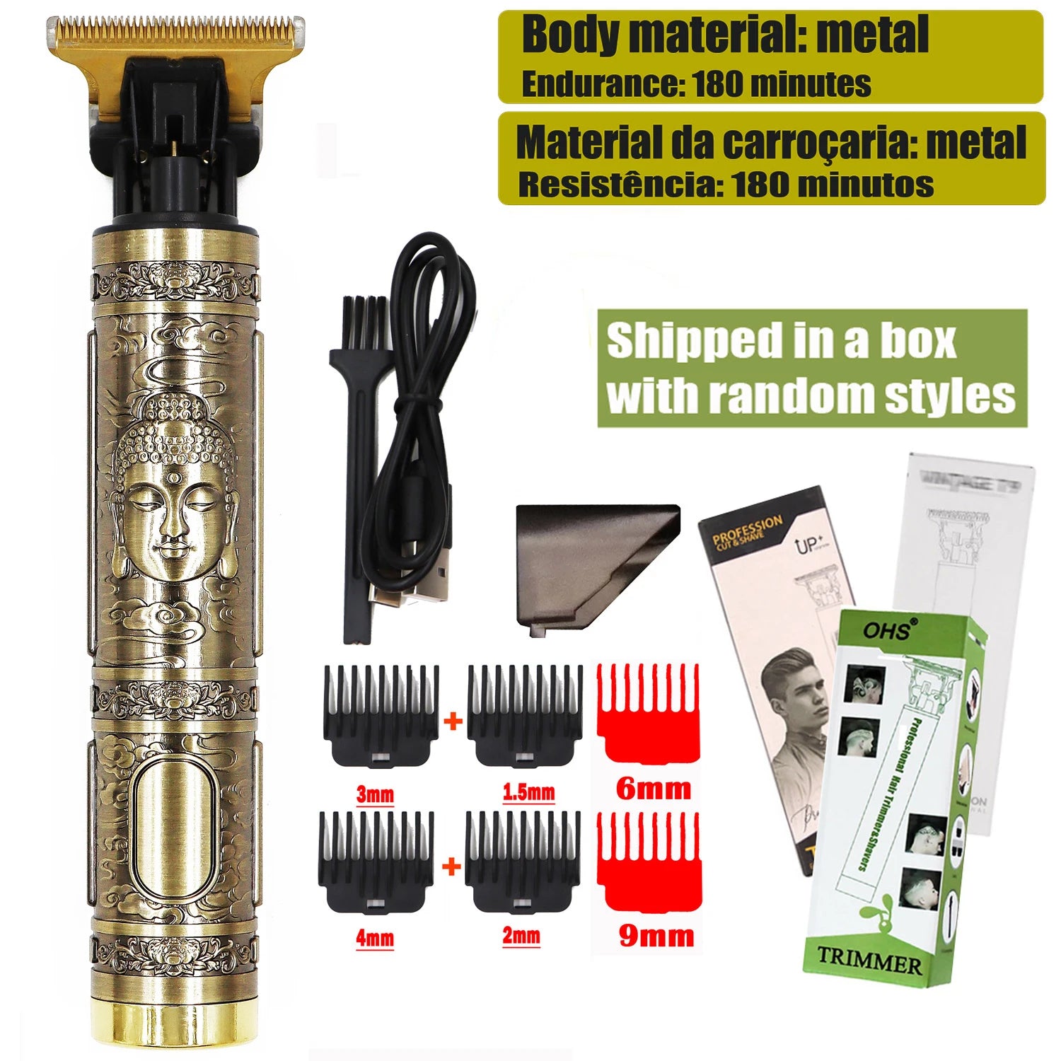 New Retro T9 Hair Clipper For Men, Electric Shaver, Rechargeable Hair Clipper, Portable Cordless Beard Trimmer