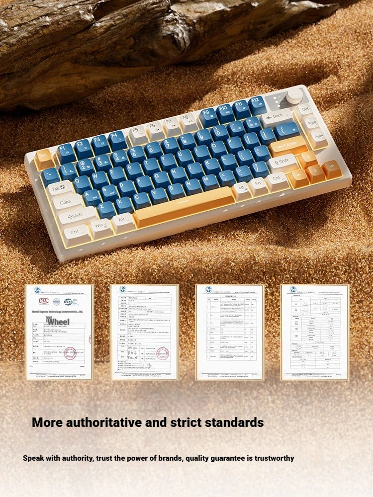 Gaming Mechanical Feel Keyboard 75 Layout Wired Mute RGB Backlit Keyboard Mouse Combo For Laptop Office Gamers Compact