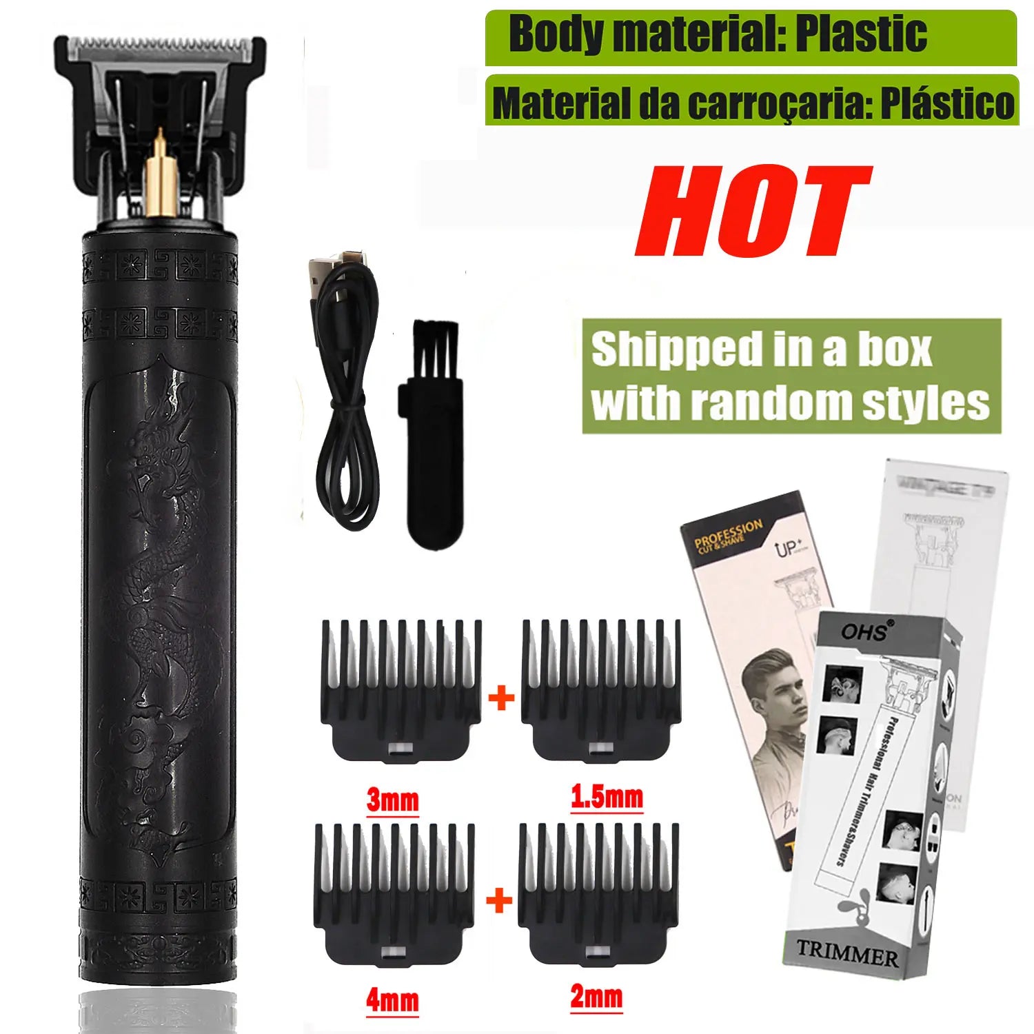 New Retro T9 Hair Clipper For Men, Electric Shaver, Rechargeable Hair Clipper, Portable Cordless Beard Trimmer