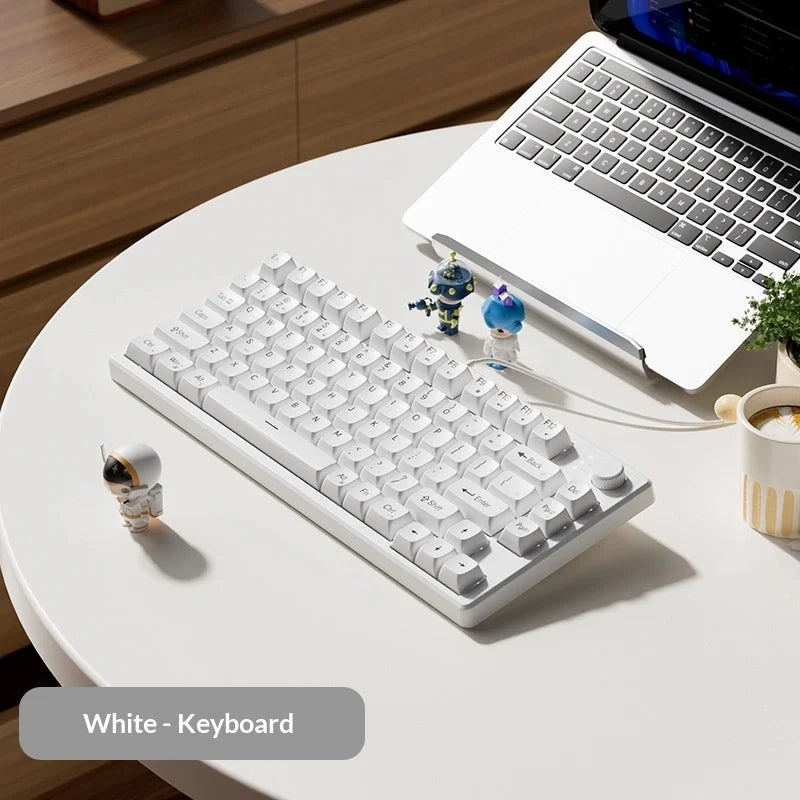 Gaming Mechanical Feel Keyboard 75 Layout Wired Mute RGB Backlit Keyboard Mouse Combo For Laptop Office Gamers Compact