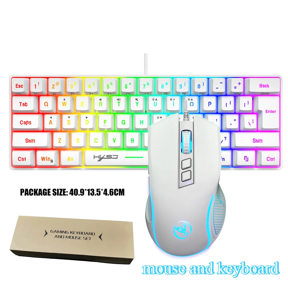 Keyboard and mouse teclados kit gamer keyboards combos 60%PC teclado e branco clavier souris gaming deofertas maus und tastatur