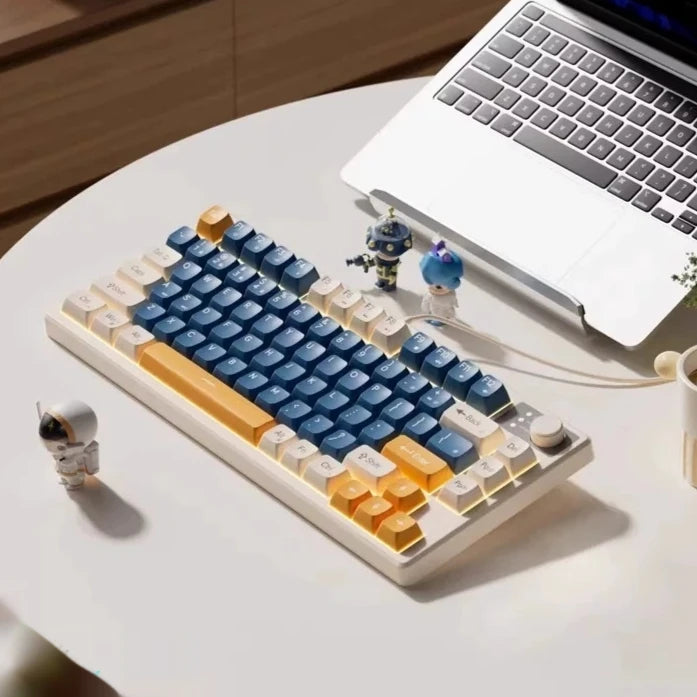 Gaming Mechanical Feel Keyboard 75 Layout Wired Mute RGB Backlit Keyboard Mouse Combo For Laptop Office Gamers Compact